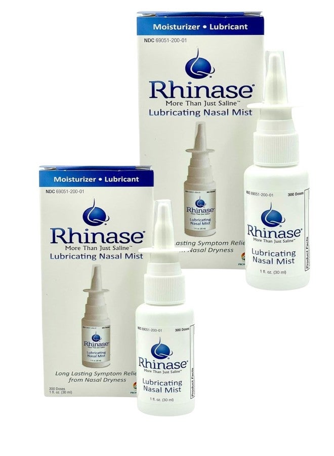 Rhinase Nasal Mist Duo Pack (2x1 oz) - Aloe & Fragrance-Free Saline Solution for Dry Nose, Allergy Relief, and Nosebleed Prevention - Image 1